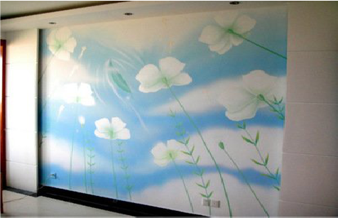 高邮画墙绘怎么画好白云的蓬松感?