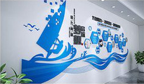 高邮海浪主题文化墙如何设计?