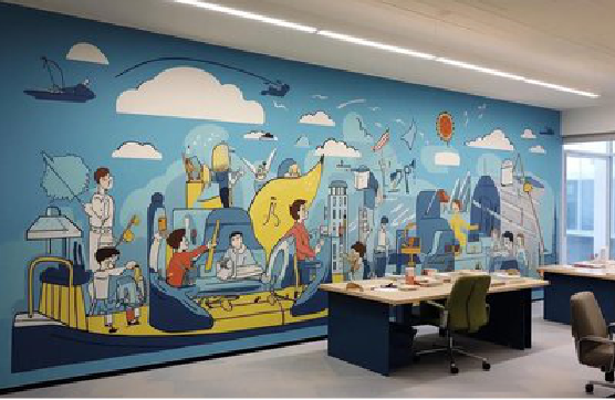 高邮办公室墙绘的特点。