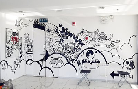 高邮手绘墙并非传统涂鸦。